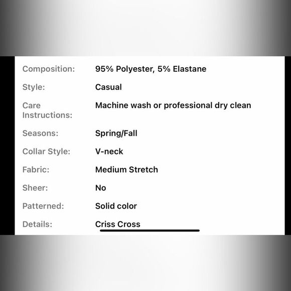 Black and white cold shoulder long sleeve crisscross top. NWOT - Picture 7 of 7